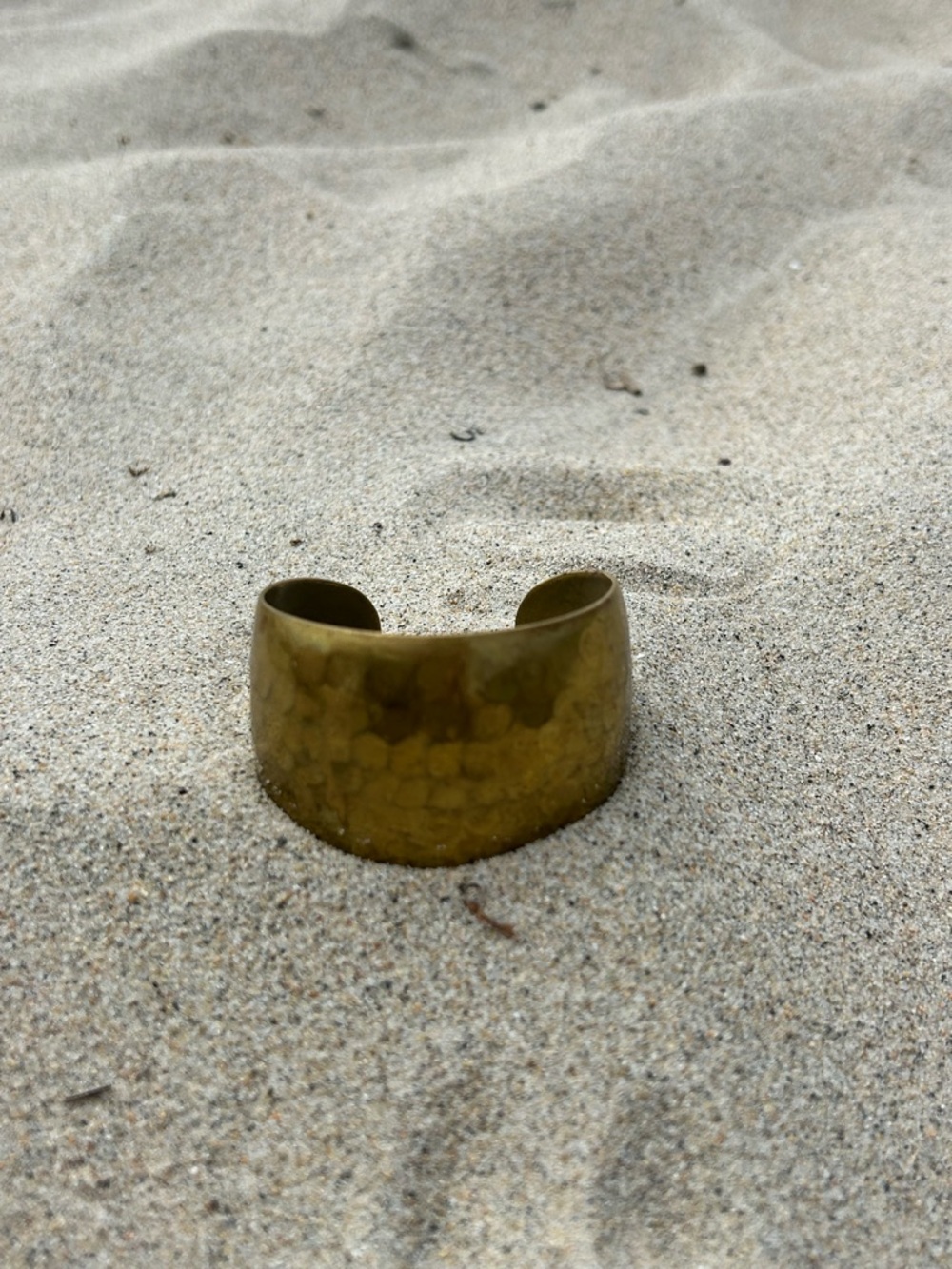 Hammered Brass Cuff Bracelet - Gold Tone - Picture 5 of 7